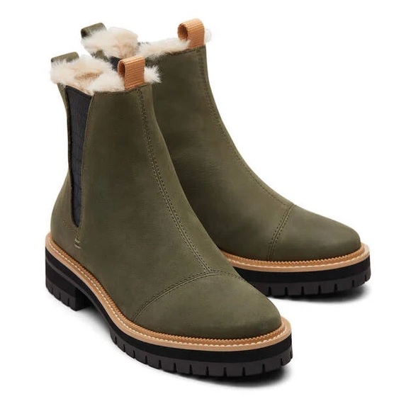 Toms Shoes - TOMS Dakota- Olive - Water Resistant Lug Sole Boots - sz 8